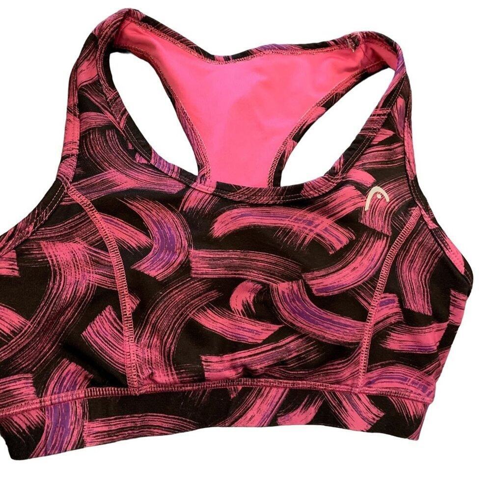 HEAD Women's Taschime-Print Sports Bra, Medium Impact, Size‎ S, Rose Violet